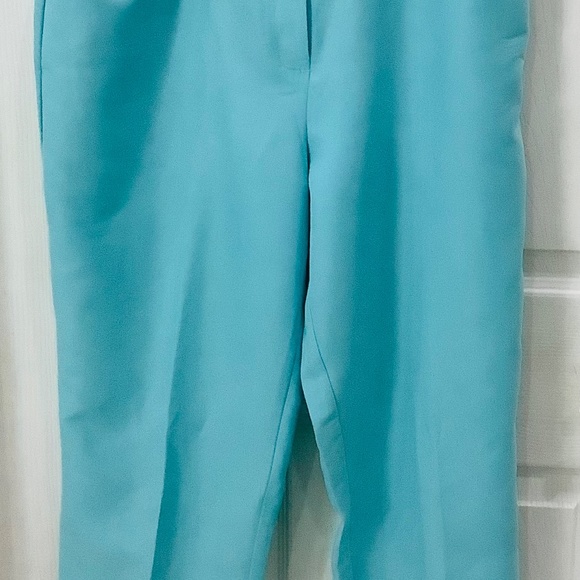 Vintage  Bette & Court Aqua blue cropped pant, size 8 - Picture 3 of 5